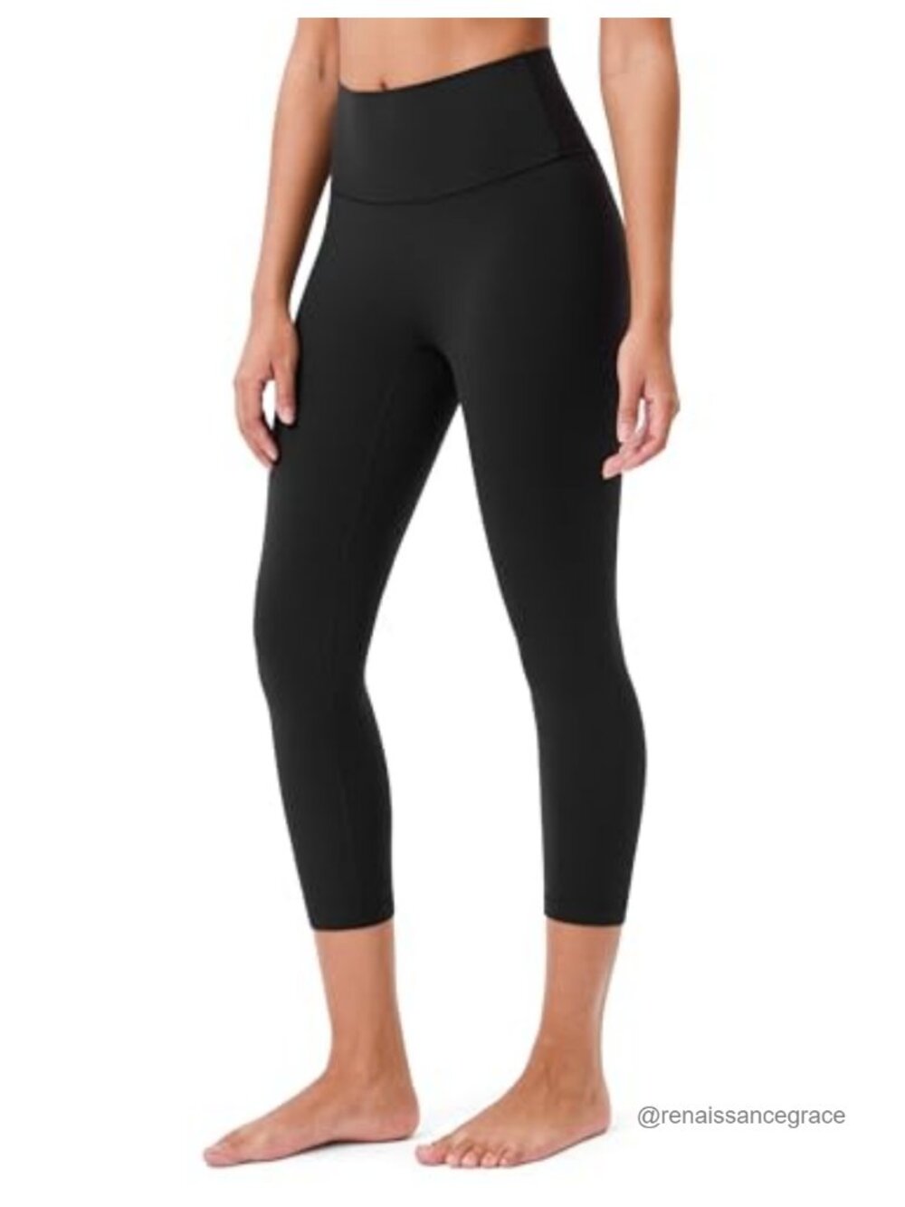 High-Waisted Capri Leggings Nylon Lycra Seamless Athletic Yoga Pants